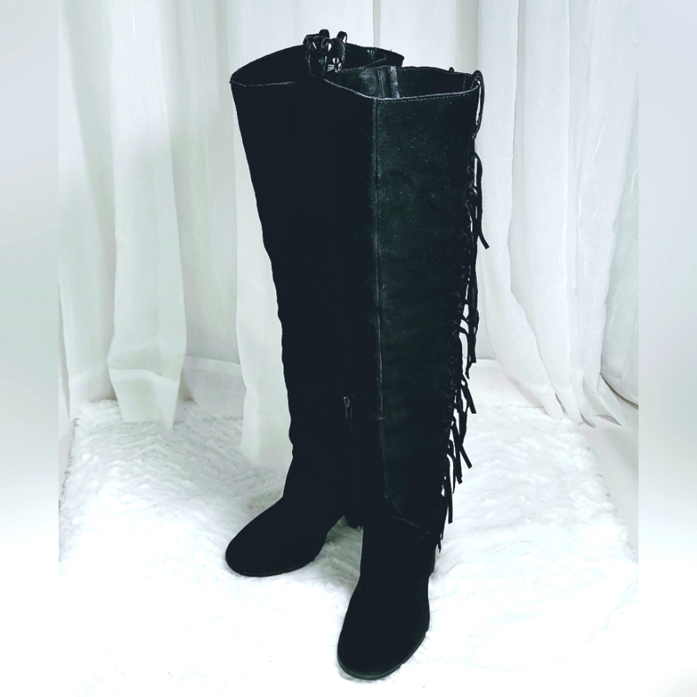 "Garrett" Black Suede Boots - Carlos by Carlos Santana - 8M
